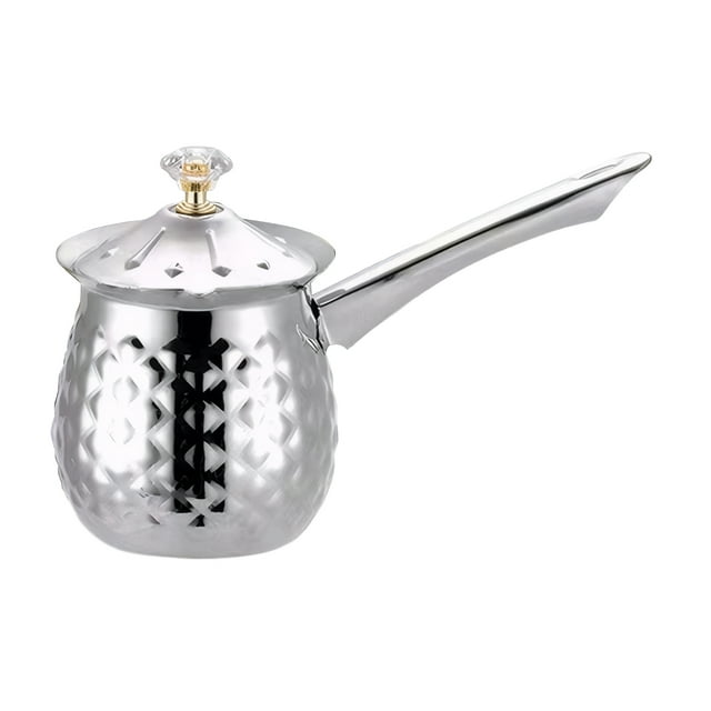 relayinert Pot Turc en Acier Inoxydable Tasse à Café Turque Tasse Cu Tasse Chaude en Acier Inoxydable Argent 600ml