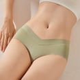 thumbnail image 5 of Ashirexll Maternity Underwear Traceless Ice Silk Low Waist Comfortable Breathable Pregnancy Plus Size Maternity Seamless Underwear for Women Green XXL, 5 of 5