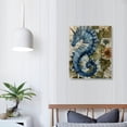thumbnail image 4 of ARISTURING Blue Sea Horse Stretched Canvas Wall Art for Living Room Bedroom Home, Beautiful Hippocampus Fish Animal Picture Print Artwork Painting Decor, Gallery Wrapped Gift, Inner 12x16 in, 4 of 5