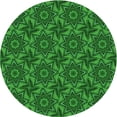 thumbnail image 1 of Ahgly Company Machine Washable Indoor Round Transitional Dark Green Area Rugs, 4' Round, 1 of 7