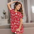 thumbnail image 3 of Fuzoiu Christmas Hohoho Print Women Nightgowns, Soft Comfy Lightweight Short Sleeves Sleepwear,Crew Neck Loungewear, 3 of 6