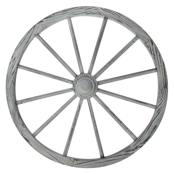 Leigh Country 30" White Wash Wagon Wheel