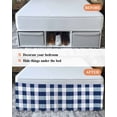 thumbnail image 7 of Navy Blue Plaid Wrap Around Bed Skirts for Queen Bed 18" Drop,Bed Skirt with Adjustable Elastic Belt Dust Ruffle Bed Valance for Bedroom Hotel Spring Farmhouse Buffalo Checkered Bed Frame Cover, 7 of 7