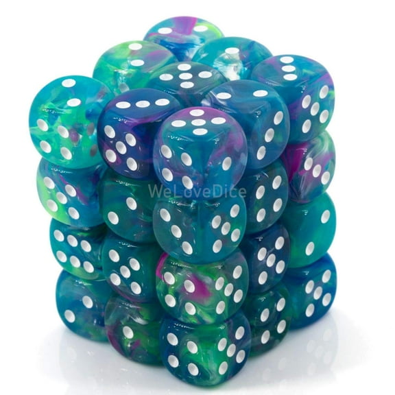 Chessex Festive 12mm D6 Dice Set Waterlily