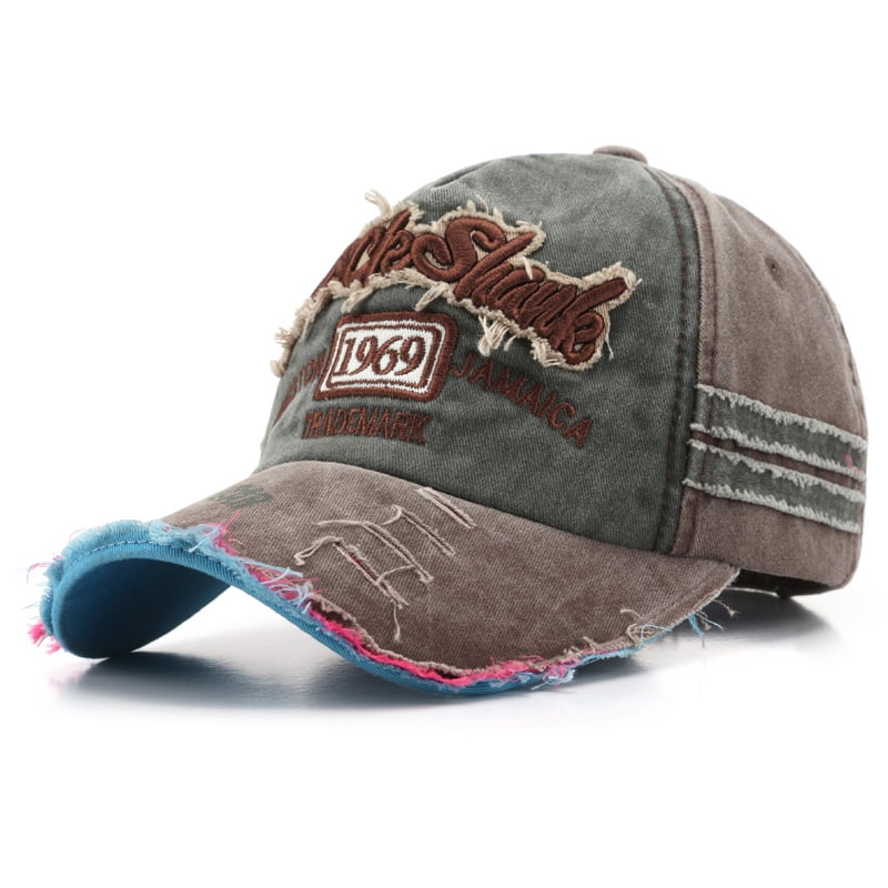 1 Uds sombrero 1969 retro lavado letras viejas bordado agujero roto gorra de lengua de pato marea masculina personalidad femenina sombrilla gorra de beisbol JM Walmart en linea