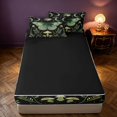 thumbnail image 4 of Homewish Moon Phase Butterfly Zipper Queen Comforter Set with Fitted Sheet and 2 Pillowcases, Botanical Daisy Mushroom Zipper Bedding Set, Green Black, Black Reversible, 4 of 7