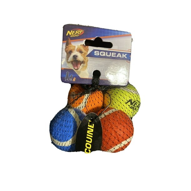 Nerf Balls Dog Squeaker Small Pack Of 4 Balls Dog Toy