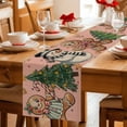 thumbnail image 5 of Pink Christmas Table Runner 120 Inches Long Farmhouse Dress Scarves, Xmas Tree Gingerbread Snowman Winter Dining Tablerunner for Coffee Table/Kitchen Island/Party Décor, 13" x 120", 5 of 8