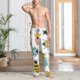 thumbnail image 2 of Fotbe Colorful Insects Pantalones de Pijama para Hombre, Pantalones de Dormir, Pantalones de Casa con Cintura Ajustable y Bolsillos-XX-Large, 2 of 6