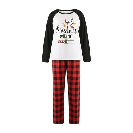 

Nokpsedcb 2PCS Men Women Kids Baby Boys Girls Christmas Family Matching Pajamas Set Colorful Light Print Long Sleeve Tops with Pants Mom XL