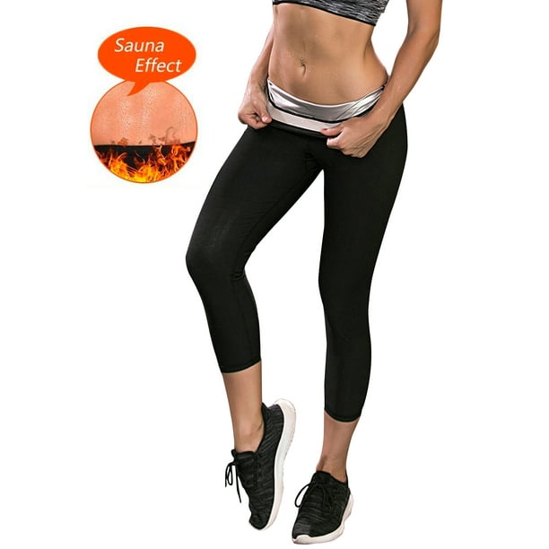 ALING Women's Sweat Sauna Pants Compression Slimming Leggings Hot Sweat  Fitness Workout Sports Pants Tummy Control Yoga Pants 