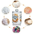 thumbnail image 6 of Yayeee 4 Pack Qtip Holder Bathroom Cotton Swab Canister with Lid Clear Dispenser Set, Autumn Day with Cocoa Pattern, 6 of 6