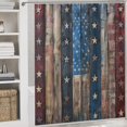 thumbnail image 5 of Shower Curtain 4 Piece Set American Flag Vintage Non-Slip Rugs And Toilet Mat Lid Rug Accessories Independence Day 4th of July Bathroom Decor Set with Accessories for Bathtub Decor 72inch X 72inch, 5 of 8