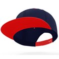 thumbnail image 1 of Daxton Classic Blank Snapback Flat Bill Visor Hat Cap Adjustable Back - Navy Red, 1 of 3