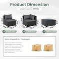 thumbnail image 6 of POTEBAN 5 Pieces Patio Conversation Set, Outdoor Black PE Wicker Sectional Sofa for Backyard Garden, Grey, 6 of 9