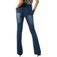 thumbnail image 6 of KOMOO Women Bell Bottom Jeans High Waist Flared Denim Pants Pockets Loose Trousers, 6 of 7