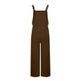 thumbnail image 6 of Kmdttou Spring/Summer New Fashion Pants Women's Sleeveless Loose Overalls Rompers Linen Wide Leg Jumpsuits, 6 of 7