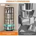 thumbnail image 6 of Takywep, Black, 4 Shelf Bookcase, Rotating 360° Bookshelf, Modern Square 16 Compartment Organizer, Sturdy Storage Bookcase, Metal Frame, Space Saver, Display Shelf, 6 of 8