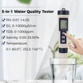 thumbnail image 4 of Portable 5-in-1 Water Quality Tester, Water Salinity Tester, Multifunctional Water TDS, EC, PH, SALT, TEMP Testing Tool, Digital Water PH Meter, Swimming Pools TDS Meter, 4 of 7