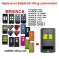 thumbnail image 3 of Remplacer beninca Ouvre-Porte de garage Télécommande 43392mhz code Roulant beninca togo 2va 4va vaTOGO 2va avec logo, 3 of 5
