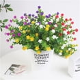 thumbnail image 5 of chaungfeng 6PCS Outdoor Artificial Plant Fake Stems Plants, 13inch Faux Plastic Greenery for Indoor Outside Hanging Garden Porch Window Box Home Wedding Farmhouse for Patio (Multicolor), 5 of 9
