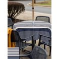 thumbnail image 5 of Outdoor Tablecloth with Umbrella Hole for Patio/Picnic/Party/Camping, Navy Blue Stripe Waterproof Table Cloth Square Cover Washable, Modern Minimalist Geomertic Striped Beige (60"x 60"), 5 of 9