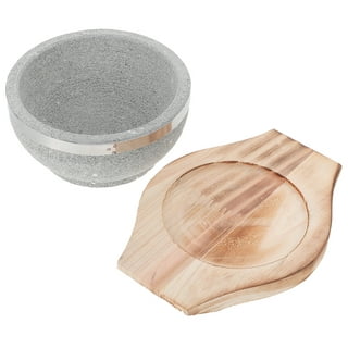 Korean Stone Bowl with Lid & Tray , Premium Ceramic, Stone Hot Pot