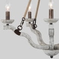 thumbnail image 4 of TOMIYA Wood Pendant Light Chandelier White Wagon Wheel Rustic 5-Light Farmhouse Hemp Rope for Kitchen Living Dining Room Foyer, 4 of 5