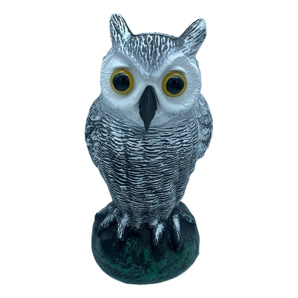 Advancent Cebo de búho de plástico para espantapájaros falso, estatua decorativa de pájaro con cuernos, textura de decoración de jardín Jardín y Patio Orejas afiladas