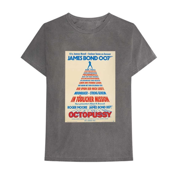 James Bond 007 Unisex T-Shirt Octopussy German Poster (Small)