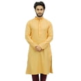 thumbnail image 1 of Atasi Men's Yellow Kurta Pyjama Set Long Cotton Tunic Shirt Ethnic Wear-Medium, 1 of 6