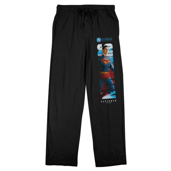 Superman Movie 2025 Character in Logo on Black Adult Sleep Pant-Small