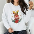 thumbnail image 2 of Fesfesfes Ugly Christmas Sweater New ladies O-Neck Xmas Sweater Deer Print Pullover Long Sleeve Sweater, 2 of 4