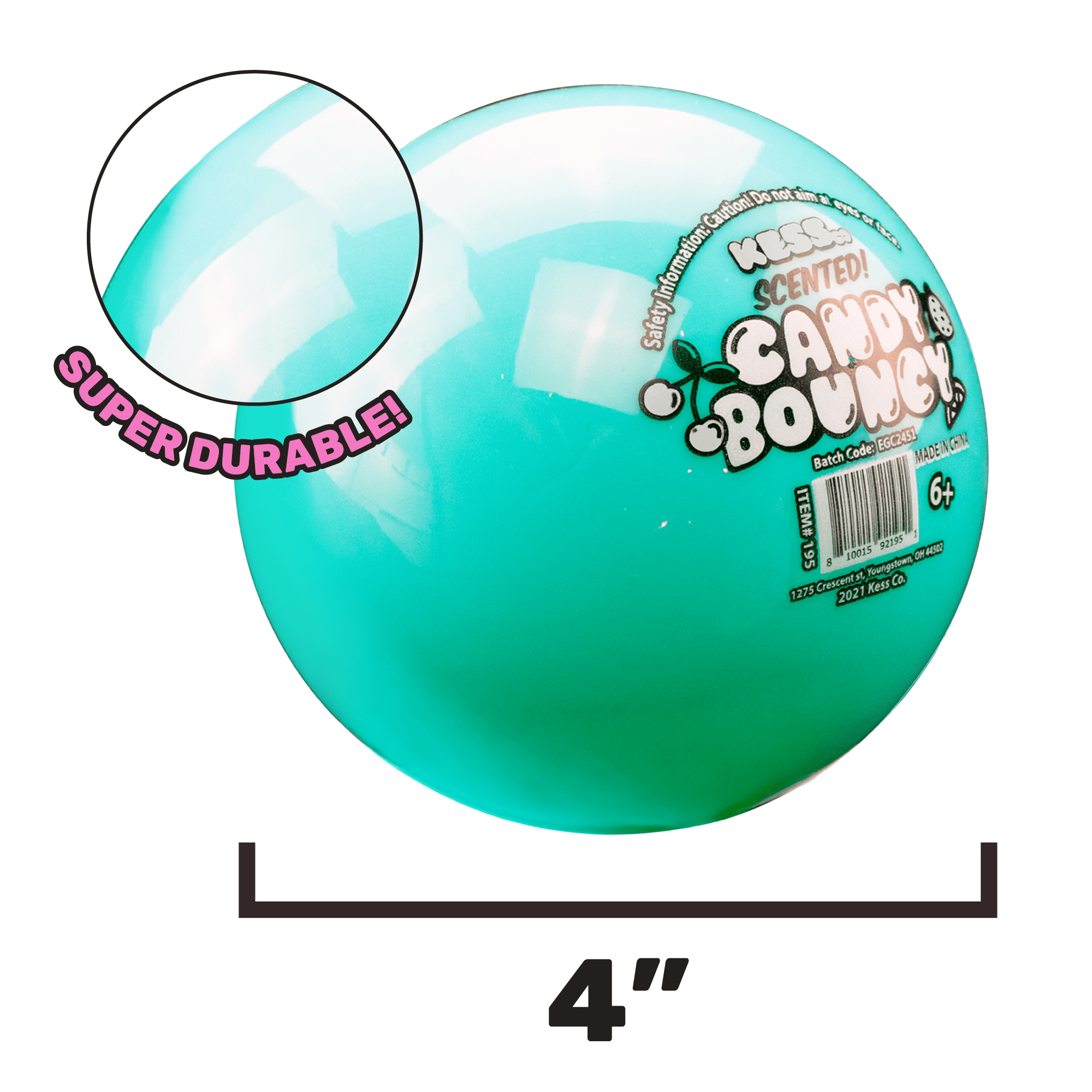 *Balle de jeu rebondissante parfumée aux fruits Candy de KessCo – 1 pièce – Les couleurs peuvent varier