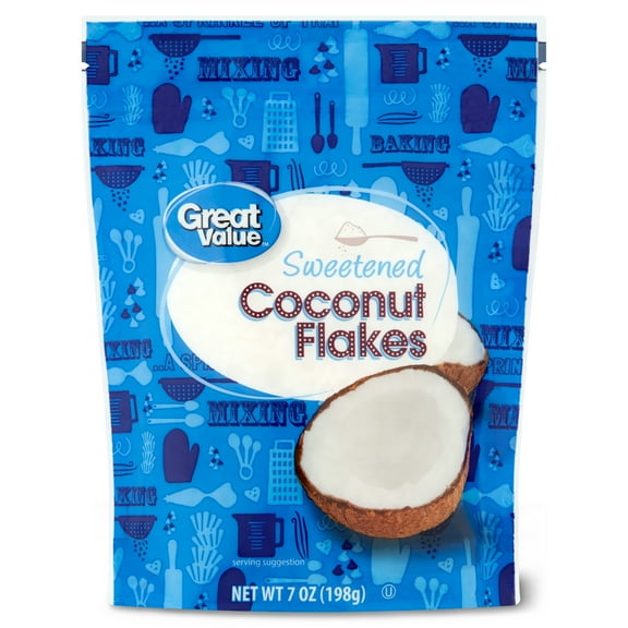 (5 Pack) Great Value Sweetened Coconut Flakes, 7 oz