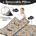 thumbnail image 3 of Highland Cow and Daisy Print Teens Toddler Nap Mat with Pillow, Sleeping Mat Bag for Preschool Daycare 59"x22", 3 of 6