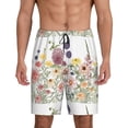 thumbnail image 1 of Balery Autumn Garden Pantalones cortos de pijama de punto de algodón para hombre con cinturilla y bolsillos-3X-Large, 1 of 6