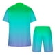 thumbnail image 2 of Mens Pantalones Casuales Cuello Redondo Impresión de Manga Corta Blusa Y Pantalones Cortos Traje, Pantalones de Traje para Hombres, 2 of 5