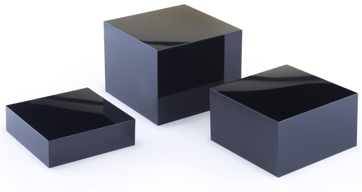 Set of 3 Black Acrylic Riser Display Stackable Item Display 