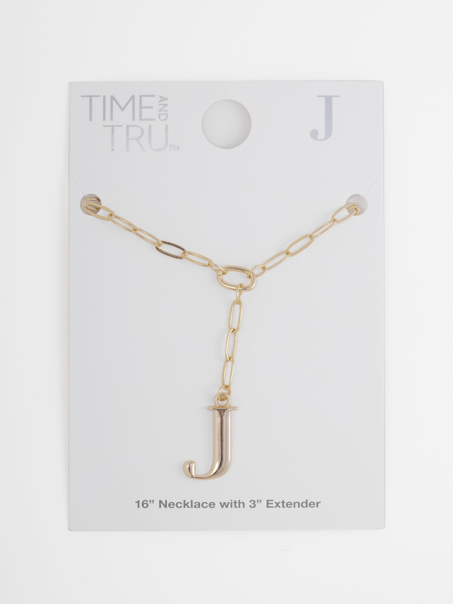 Time and Tru Women's Goldtone Initial Necklace, J
