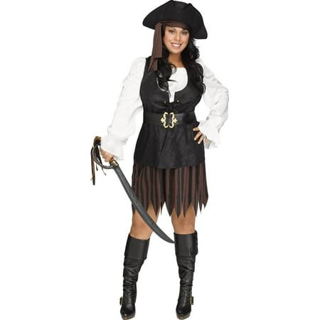 Rustic Plus Pirate Captain Buccaneer Caribbean Queen Sea Adult Womens Costume