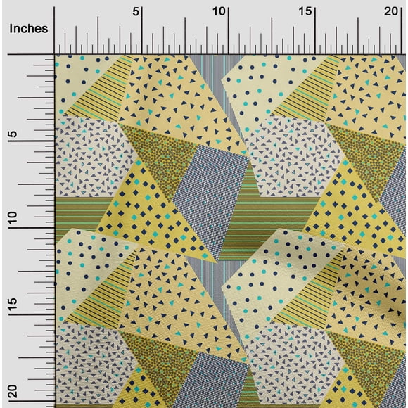 oneOone Cotton Poplin Twill Medium Yellow Fabric Triangle Geometric Sewing Craft Projects Fabric Prints By Yard 56 Inch Wide