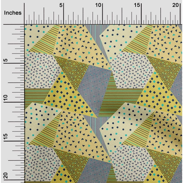 oneOone Rayon Medium Yellow Fabric Triangle Geometric Sewing Craft Projects Fabric Prints By Yard 56 Inch Wide
