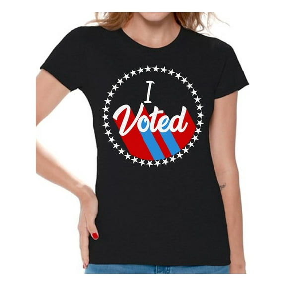 Awkward Styles Political Shirt for Women I Voted Shirt Election 2020 Support Democracy Clothing for Ladies Voter T Shirt USA 2020 Election United States Women's Shirt