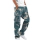 thumbnail image 2 of Pantalones de trabajo de camuflaje para hombre, cintura elástica, rectos, con cordón y bolsillo, 2 of 7