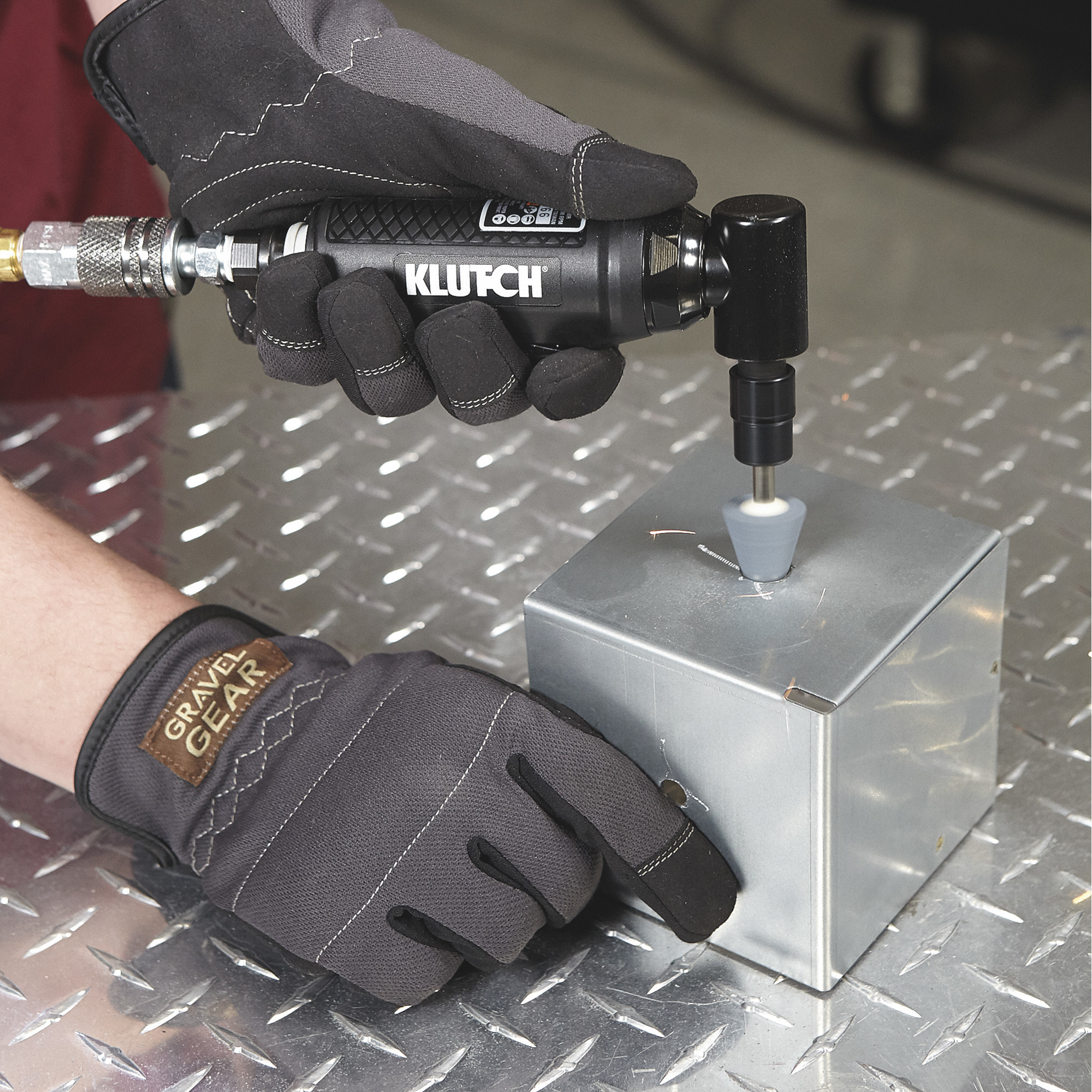 Klutch 1/4in. 90° Air Mini Die Grinder, 20,000 RPM, Angle Head, 4 CFM