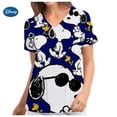thumbnail image 4 of Camiseta de Snoopy de Estados Unidos para mujer, uniformes de trabajo hospitalarios informales, ropa de trabajo de cuello en V y manga corta, ropa de enfermera de dibujos animados para mujer, 4 of 5
