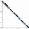 thumbnail image 3 of White Sterling Silver bracelet Gemstones Open Back Sapphire Round Blue Diamond 7 in 3 mm, 3 of 3
