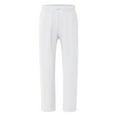 thumbnail image 6 of GrmtClth Linen Pants for Men Lightweight 2025 Fashion Elastic Waist Drawstring Pants Wide Leg Breathable Trousers with Pockets White XL, 6 of 8