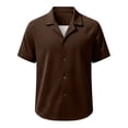 thumbnail image 6 of Wlynlyn Mens Button down Shirts Casual Short Sleeve Textured Summer Vacation Beach Shirts Solid Color Dress Blouses, 6 of 7